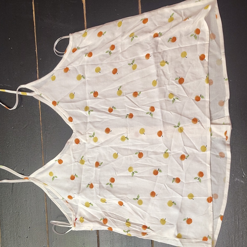 Paper Crane White Camisole with Orange and Green Accents - Picture 11 of 11
